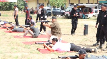Latihan Bersama Polres Aceh Tenggara dan Perbakin, Tingkatkan Profesionalisme dan Kemahiran Menembak Personel